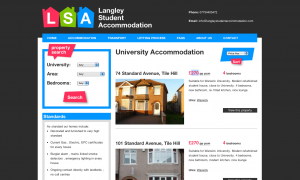 Langley Student Accommodation home page